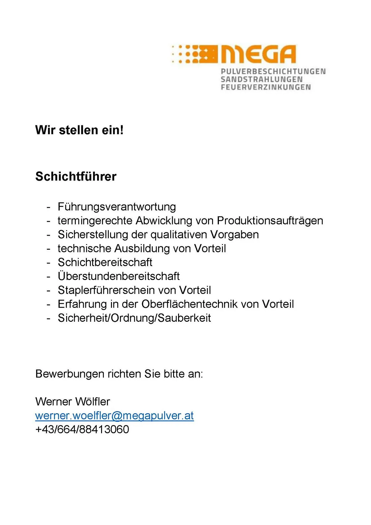 Stellenausschreibung