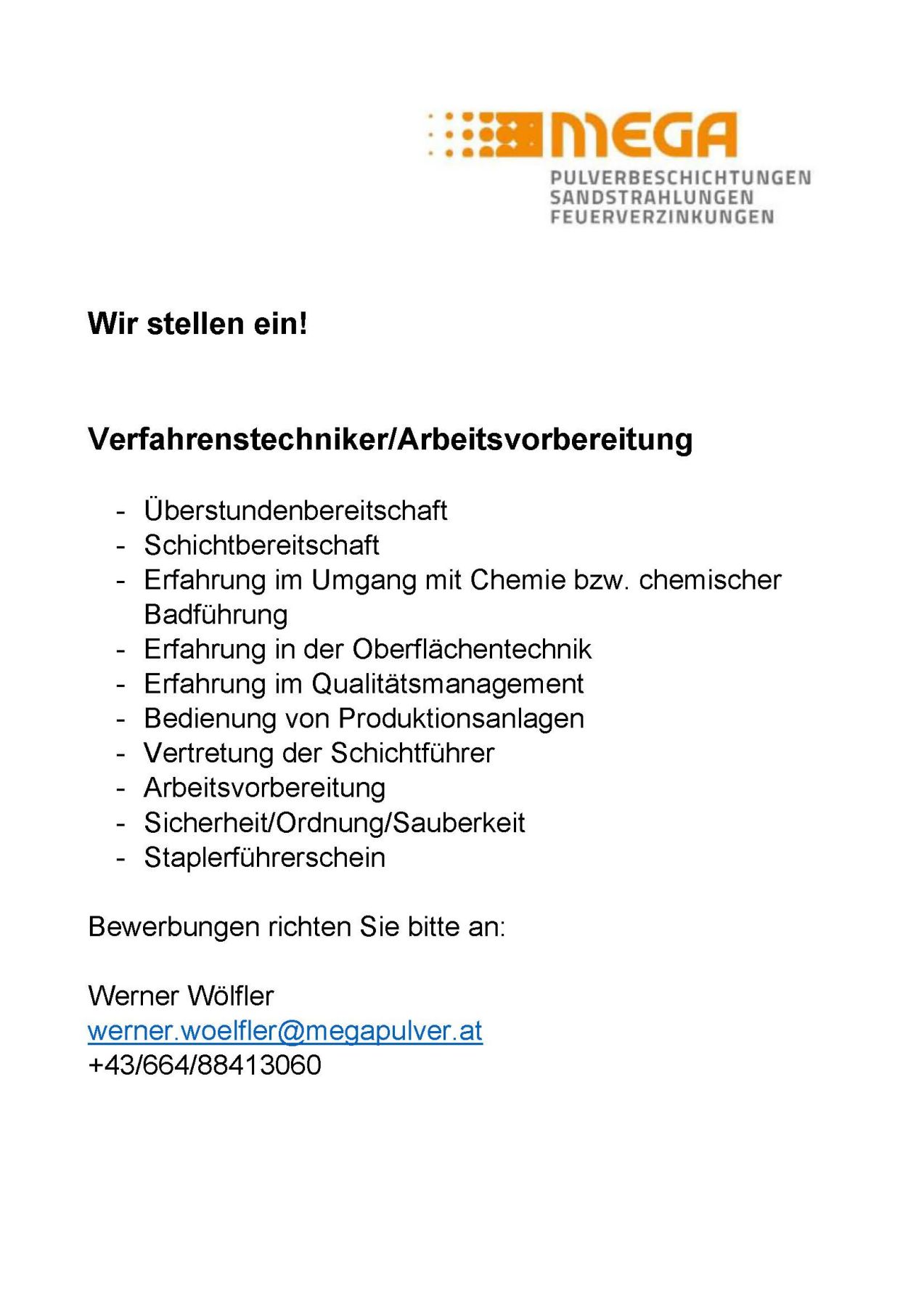 Stellenausschreibung